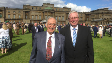 Bob Chambers, Vice Chair of N&BNWA and Steve Hammond, Chair, at the garden party at Buckingham Palace
