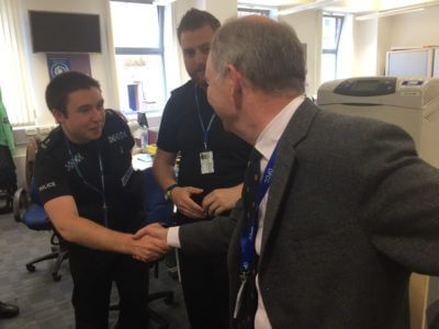 The PCC meets Special Constable Sam Slemensek and Special Constable Glenn Smith at Leamington.