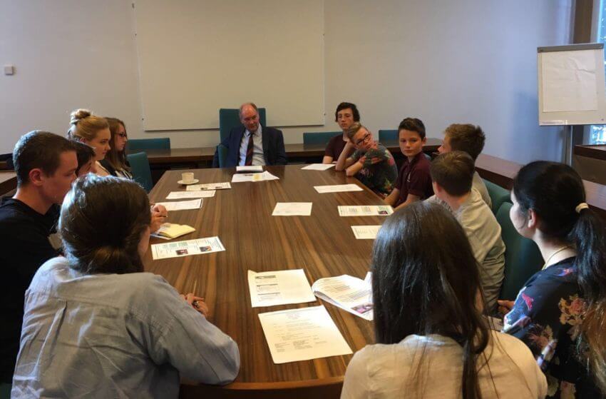 Warwickshire Police and Crime Commissioner Philip Seccombe at the meeting of the Warwickshire Youth Parliament
