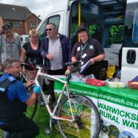 A bike is security marked during property marking event in Birchmoor.