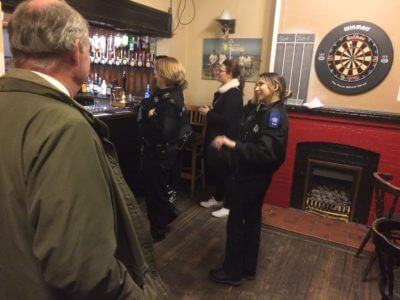 Observing a licensing check in a Leamington Spa pub. All in order!