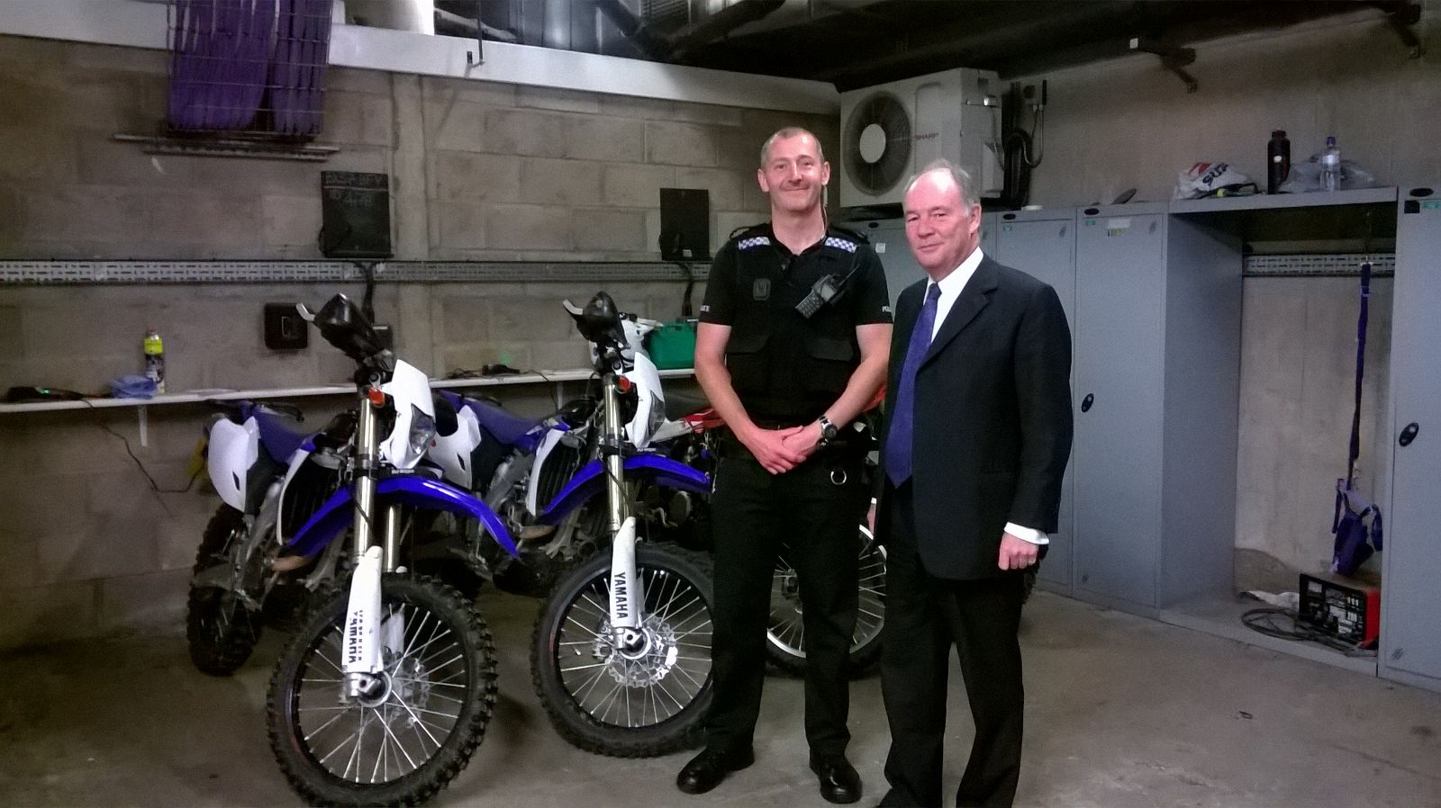 PC Andy Morrissey and the off road bikes