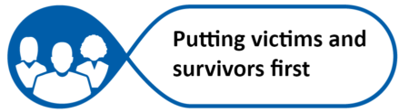 Putting victims and survivors first banner