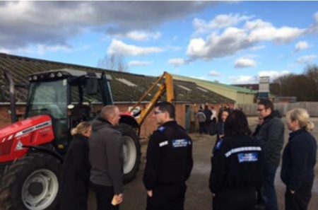 Course attendees examining plant equipment at Moreton Morrell.