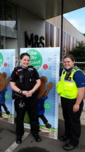 In Rugby, Specials asssisted the Safer Neighbourhood Team with child car safety seat checks at Elliot Field Retail Park.