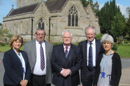 Trust, Integrity and Ethics Committee members, from left: Jane Spilsbury, Chris Cade, Colonel Tony Ward, Clive Parsons and Lady Susanna McFarlane