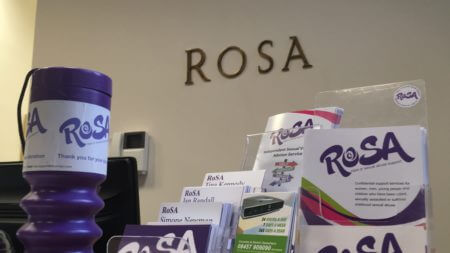 The front desk at RoSA's premises in Rugby