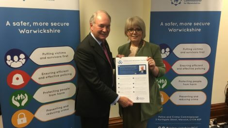 Warwickshire Police and Crime Commissioner Philip Seccombe launching the Victims and Witnesses Charter with Baroness Helen Newlove, Victims' Commissioner for England and Wales