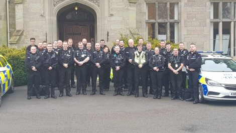 Members of the Warwickshire Special Constabulary lineup ahead of Operation Scorpion in January 2018