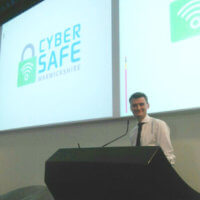 Cyber Crime Advisor Alex Gloster addresses the academy students on staying safe online.