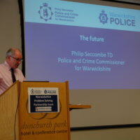 Philip giving his closing address at the Problem Solving Partnership Event.