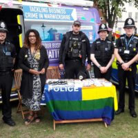 The Commissioner at the Warwickshire Police stand during Warwickshire Pride in 2018.