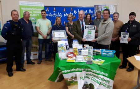 Warwickshire Police and Crime Commissioner presents the village with its community box.