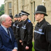 Police and Crime Commissioner Philip Seccombe talks to the student officers