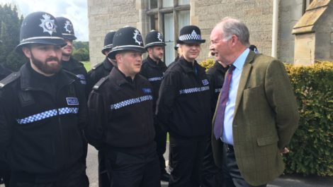 Philip Seccombe talking to new police recruits