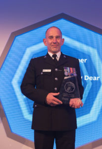 PC Andrew Dear with the National Police Bravery Award 2019