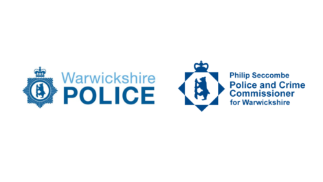 Warwickshire police logo and Philip Seccombe Police and Crime Commissioner for Warwickshire