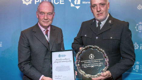 PCC Philip Seccombe and 2019 Excellence in Policing and Community Safety Award Winner, PC Stephen Croshaw