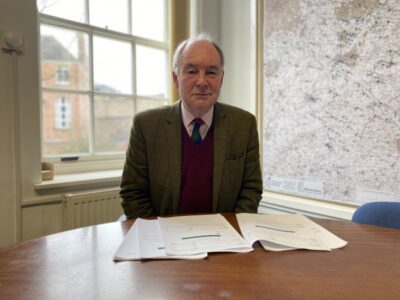 Warwickshire Police and Crime Commissioner Philip Seccombe at his desk