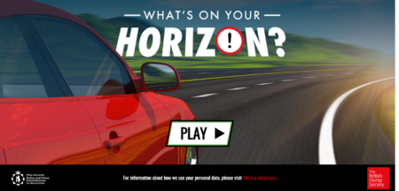 Launch screen of the What's on your horizon interactive video