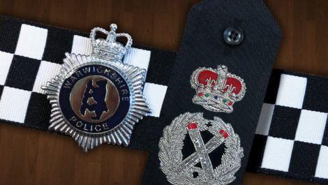 Chief Constable epaulettes and Warwickshire Police cap badge