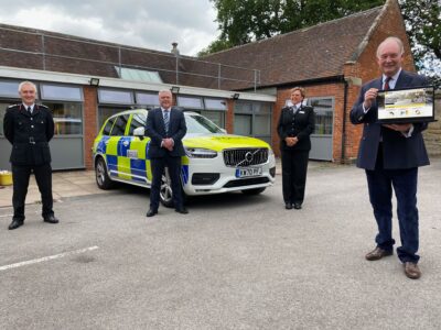 Chief Fire Officer Ben Brooks, Councillor Martin Watson, Warwickshire Police Chief Constable Debbie Tedds, and Police and Crime Commissioner Philip Seccombe