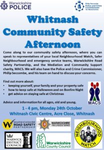 Poster advertising the community Safety Afternoon