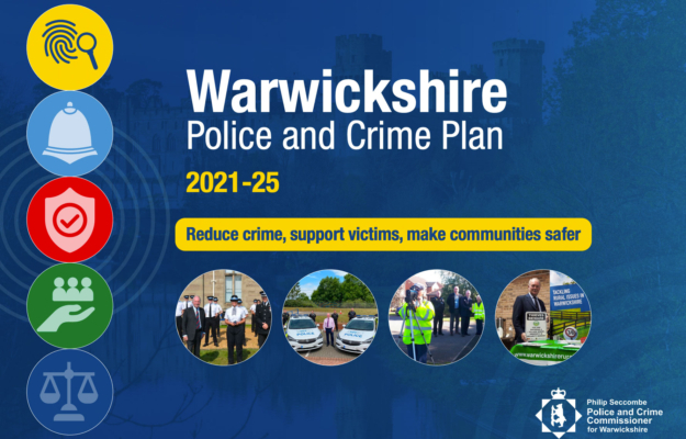 Cover of the Warwickshire Police and Crime Plan 2021-25