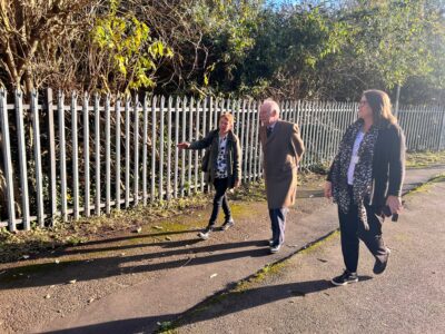 Work undertaken at the Eagle Recreation Ground is pointed out to the Commissioner.