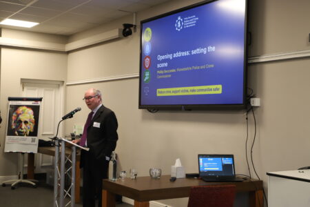 Philip Seccombe addresses the conference